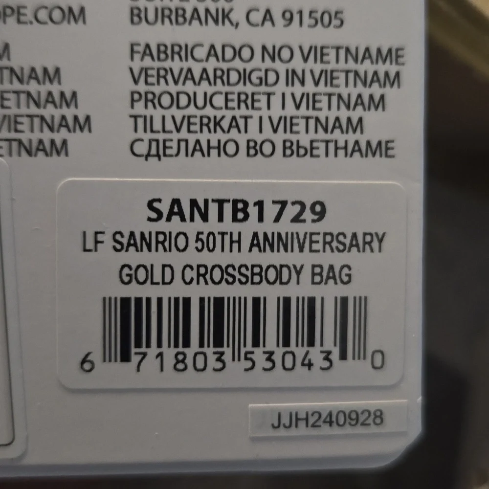 NWT Sanrio Hello Kitty 50th Anniversary Metallic Gold Crossbody Bag - Picture 13 of 13